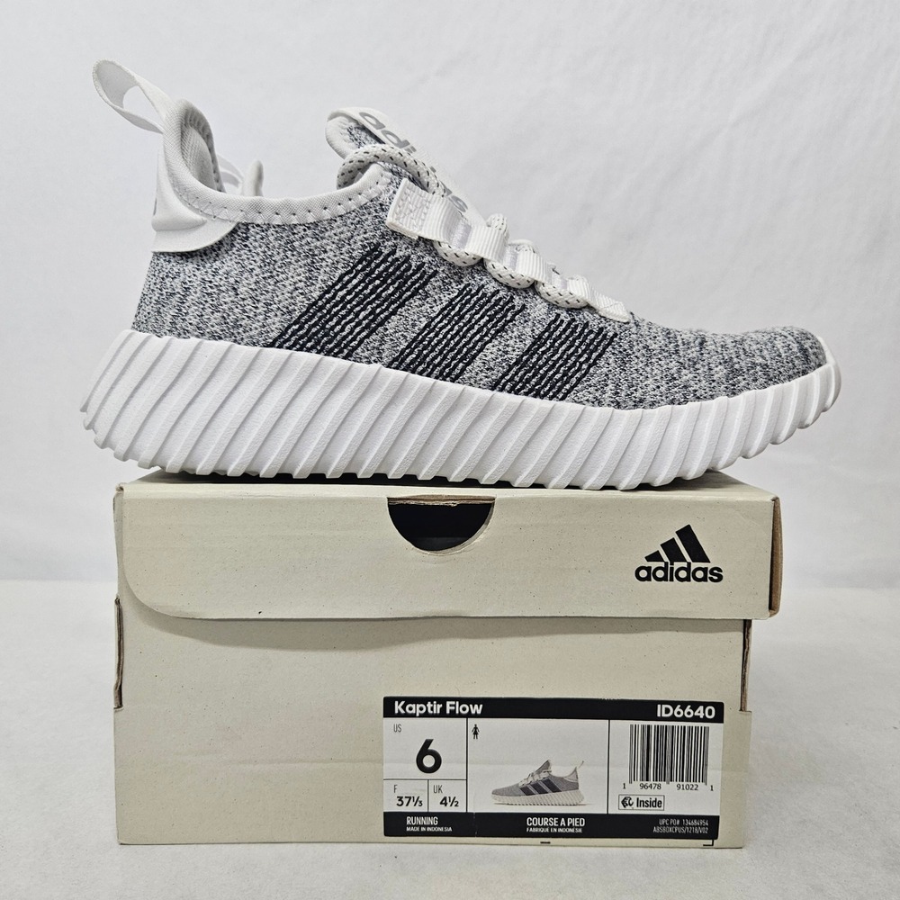 Adidas Kaptir Flow Running Shoes ID6640 Cloud White‎ Core Black Women's Size 6